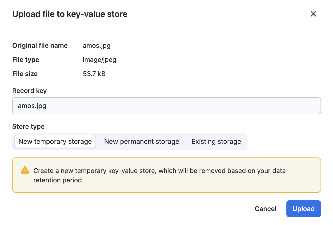 Apify Actor input schema - fileupload input options